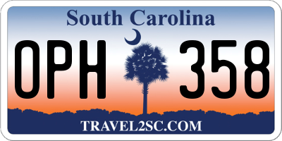 SC license plate OPH358