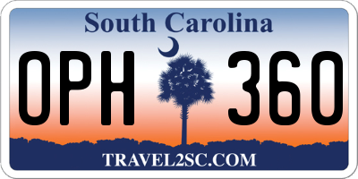 SC license plate OPH360