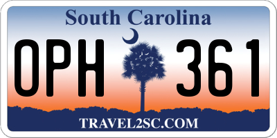 SC license plate OPH361