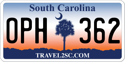 SC license plate OPH362