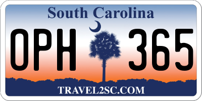 SC license plate OPH365