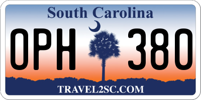 SC license plate OPH380