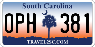 SC license plate OPH381