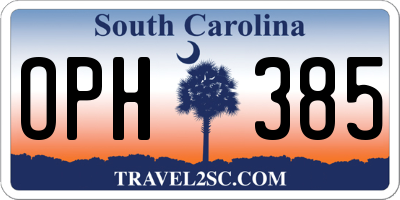 SC license plate OPH385