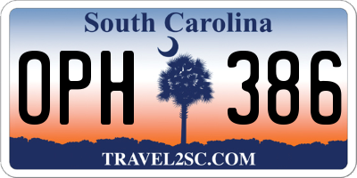 SC license plate OPH386