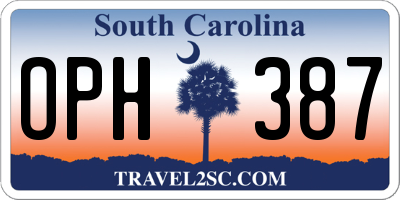 SC license plate OPH387