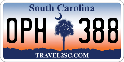 SC license plate OPH388