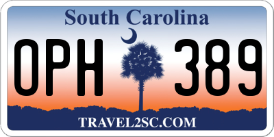 SC license plate OPH389