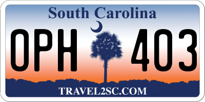 SC license plate OPH403