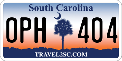 SC license plate OPH404