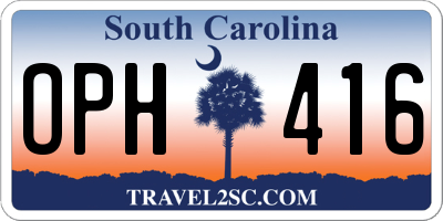 SC license plate OPH416