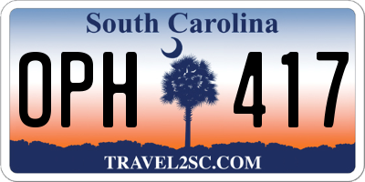 SC license plate OPH417