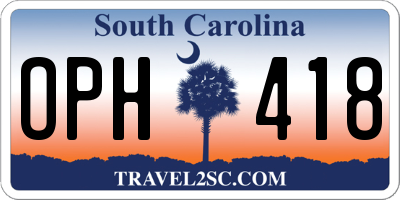 SC license plate OPH418