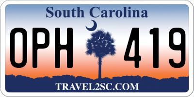 SC license plate OPH419