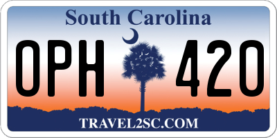 SC license plate OPH420