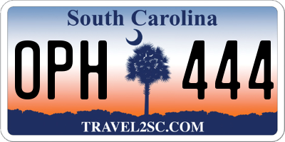 SC license plate OPH444