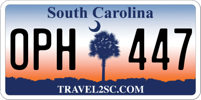 SC license plate OPH447