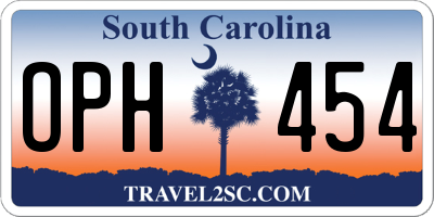 SC license plate OPH454