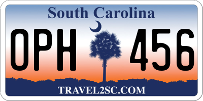 SC license plate OPH456
