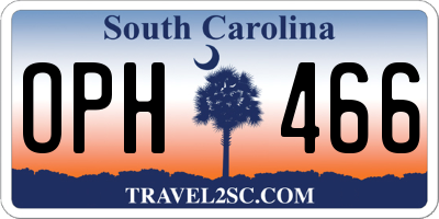 SC license plate OPH466