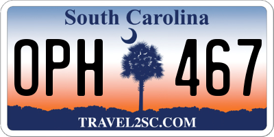SC license plate OPH467
