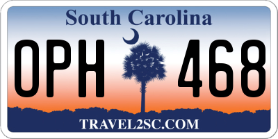 SC license plate OPH468