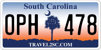 SC license plate OPH478