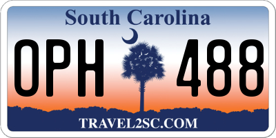 SC license plate OPH488