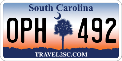 SC license plate OPH492