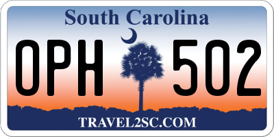 SC license plate OPH502
