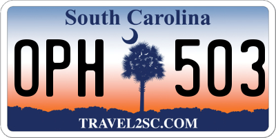 SC license plate OPH503