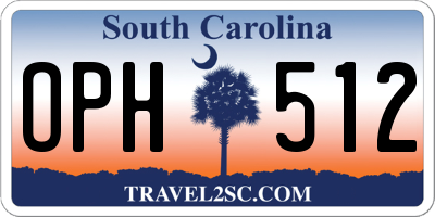 SC license plate OPH512
