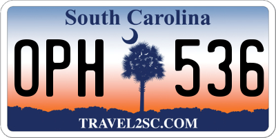 SC license plate OPH536