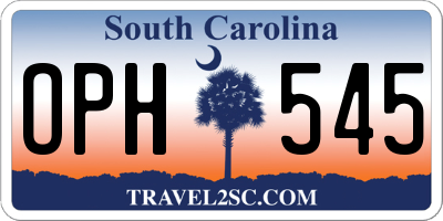 SC license plate OPH545
