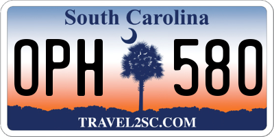 SC license plate OPH580