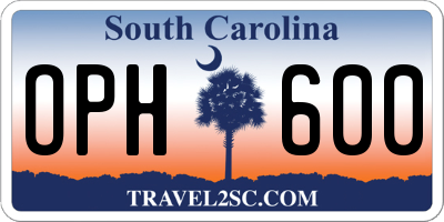 SC license plate OPH600