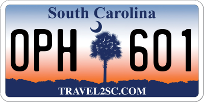 SC license plate OPH601