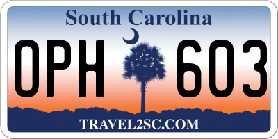 SC license plate OPH603