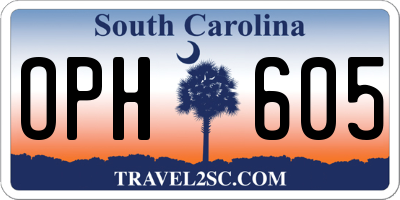 SC license plate OPH605