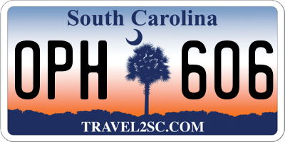 SC license plate OPH606