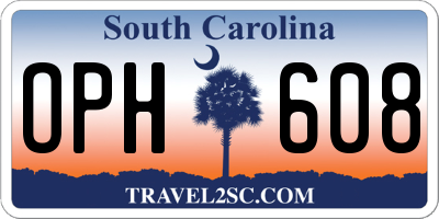 SC license plate OPH608