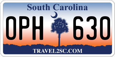 SC license plate OPH630