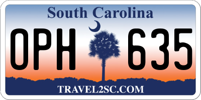 SC license plate OPH635