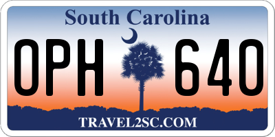 SC license plate OPH640