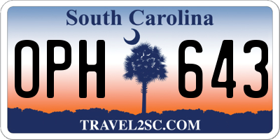 SC license plate OPH643