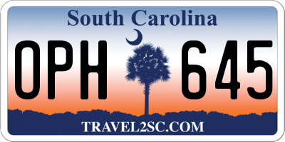 SC license plate OPH645