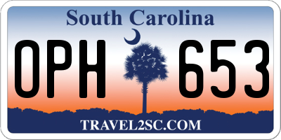 SC license plate OPH653