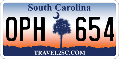 SC license plate OPH654