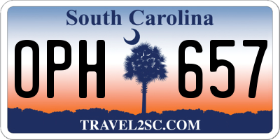 SC license plate OPH657