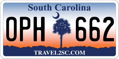 SC license plate OPH662